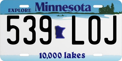 MN license plate 539LOJ