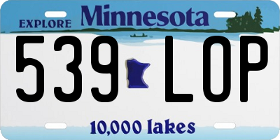 MN license plate 539LOP