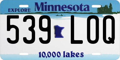 MN license plate 539LOQ