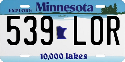 MN license plate 539LOR