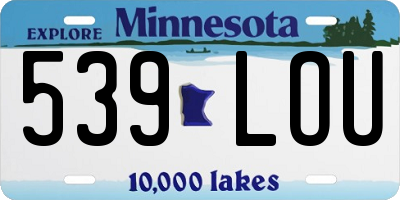 MN license plate 539LOU