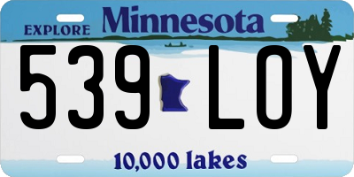 MN license plate 539LOY