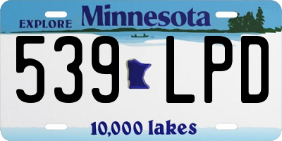 MN license plate 539LPD