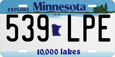 MN license plate 539LPE