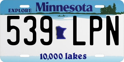 MN license plate 539LPN