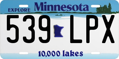 MN license plate 539LPX