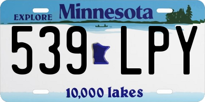MN license plate 539LPY