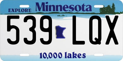MN license plate 539LQX