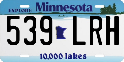 MN license plate 539LRH