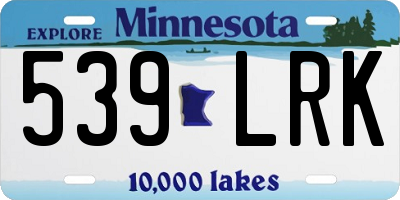 MN license plate 539LRK