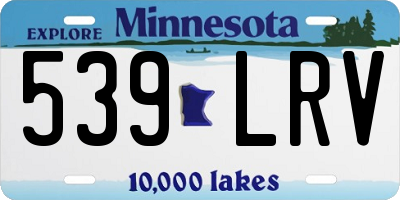 MN license plate 539LRV