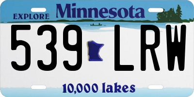 MN license plate 539LRW