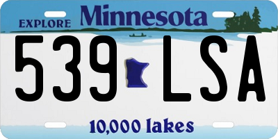 MN license plate 539LSA