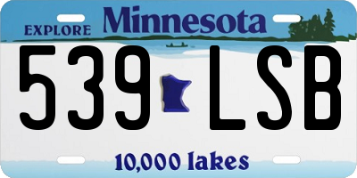 MN license plate 539LSB
