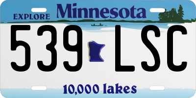 MN license plate 539LSC