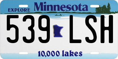 MN license plate 539LSH