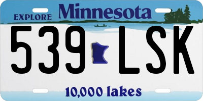 MN license plate 539LSK