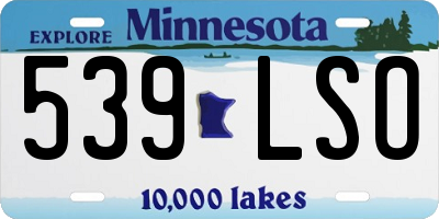 MN license plate 539LSO