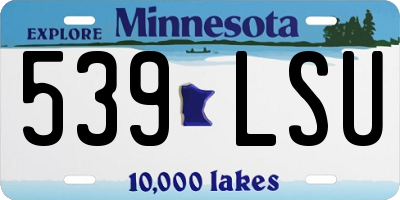 MN license plate 539LSU