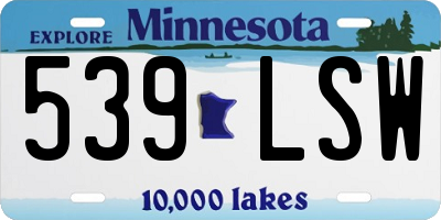 MN license plate 539LSW