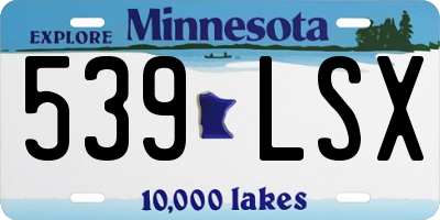 MN license plate 539LSX