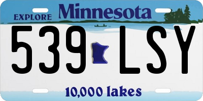 MN license plate 539LSY