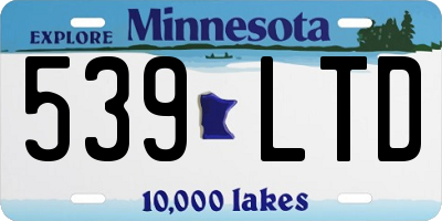 MN license plate 539LTD