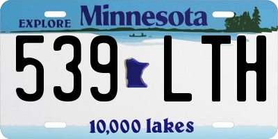 MN license plate 539LTH
