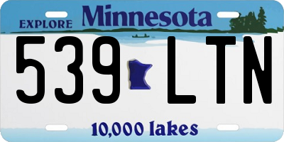 MN license plate 539LTN
