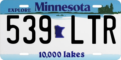 MN license plate 539LTR