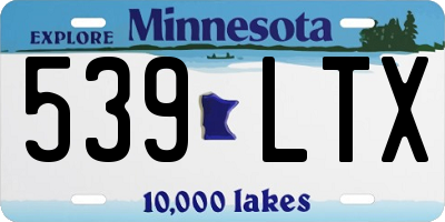 MN license plate 539LTX