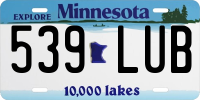 MN license plate 539LUB
