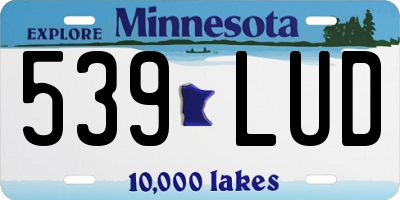 MN license plate 539LUD