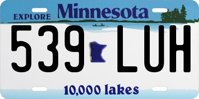 MN license plate 539LUH