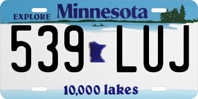 MN license plate 539LUJ