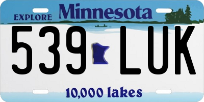 MN license plate 539LUK