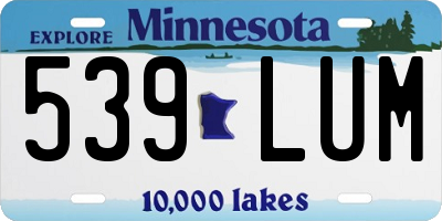 MN license plate 539LUM