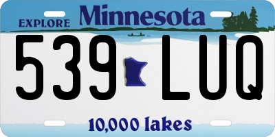 MN license plate 539LUQ