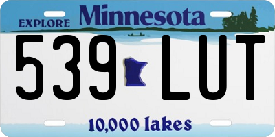 MN license plate 539LUT