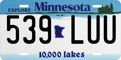 MN license plate 539LUU