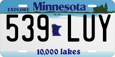 MN license plate 539LUY
