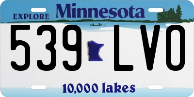 MN license plate 539LVO