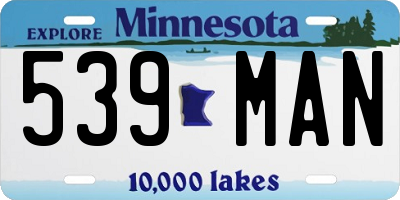 MN license plate 539MAN