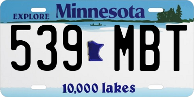 MN license plate 539MBT