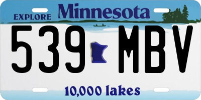 MN license plate 539MBV