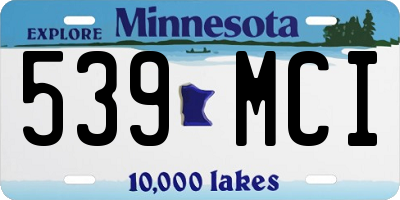 MN license plate 539MCI