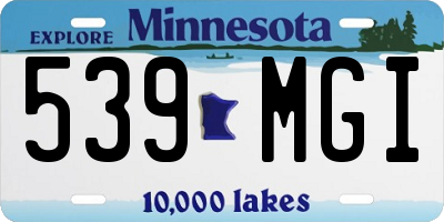 MN license plate 539MGI