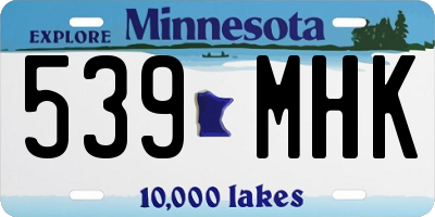 MN license plate 539MHK
