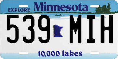 MN license plate 539MIH