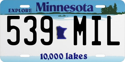 MN license plate 539MIL